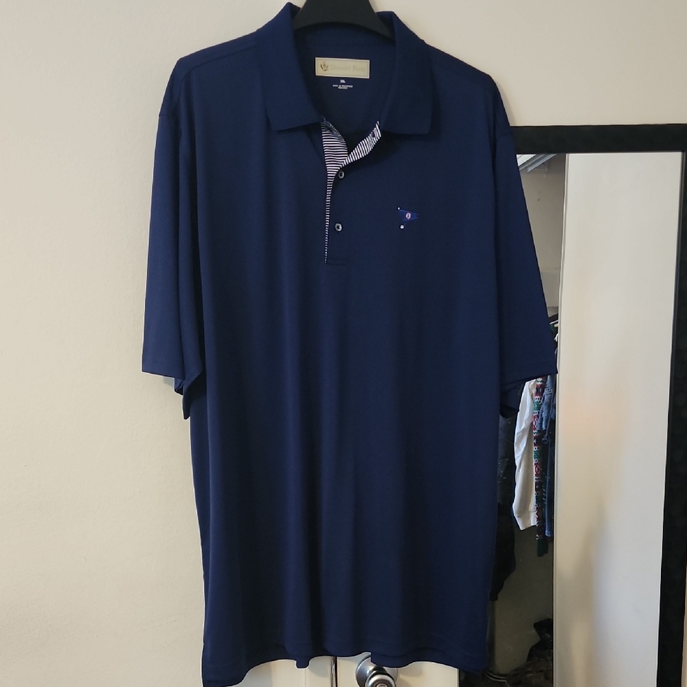 Donald Ross Navy Blue Golf Polo Shirt with Short Sleeves